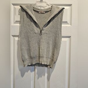 Olivaceous Women's Ribbed Knit Sleeveless Vest in Light Gray